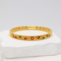 Enamel Copper Coin Auspicious Cloud Bracelet