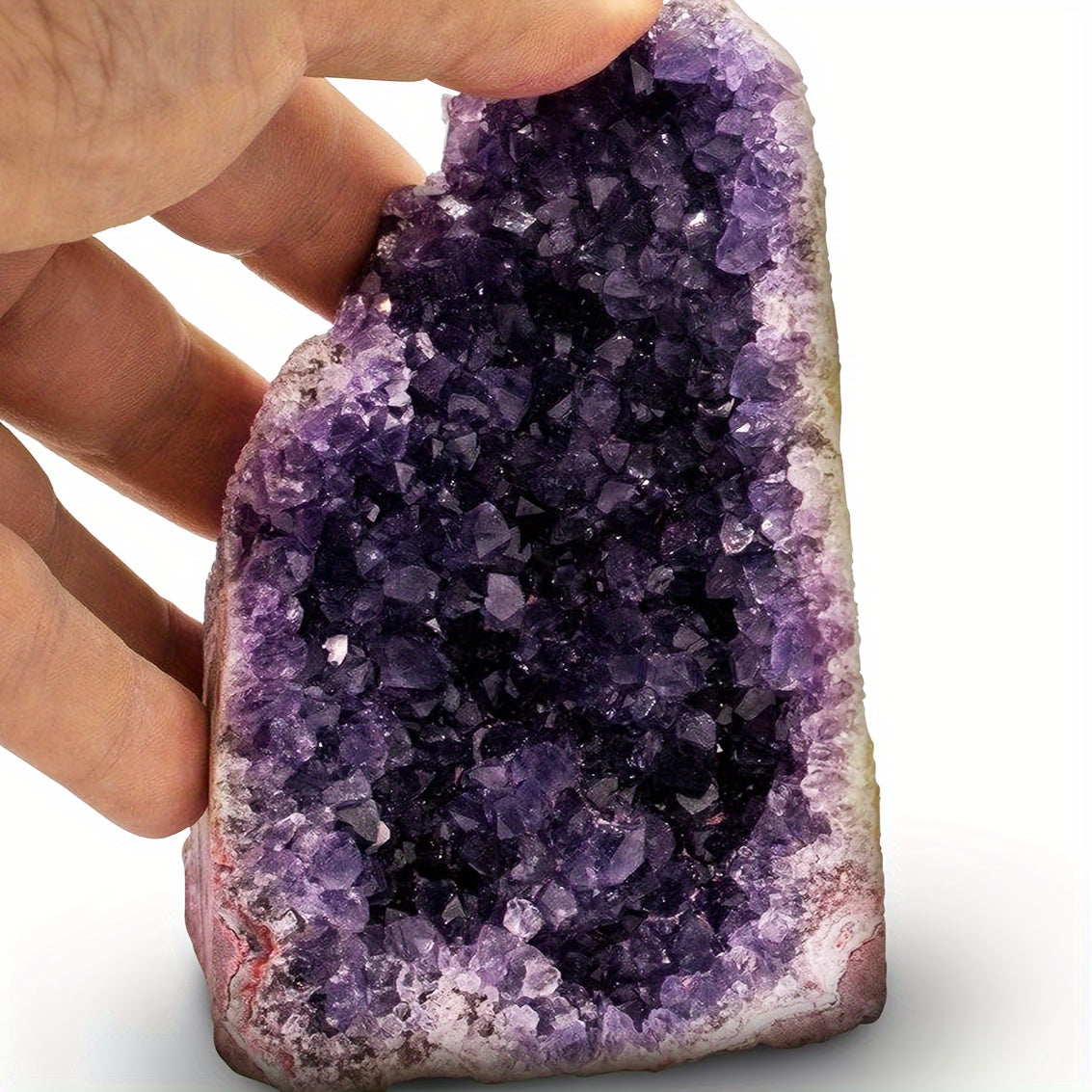 1pc Natural Amethyst Geode Cluster, Crystal Home Decor, Holiday Gifts - Christmas, Halloween, Easter, Hanukkah, Thanksgiving