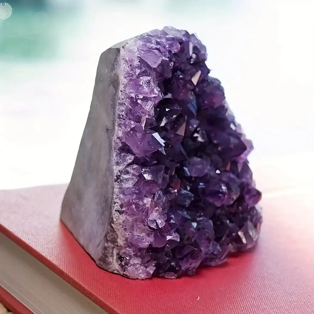 1pc Natural Amethyst Geode Cluster, Crystal Home Decor, Holiday Gifts - Christmas, Halloween, Easter, Hanukkah, Thanksgiving