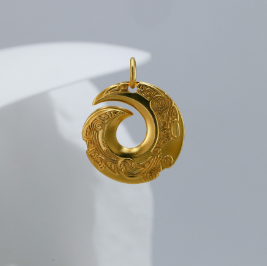 Handcrafted Rotating Spiral Pendant | Symbol of Good Fortune