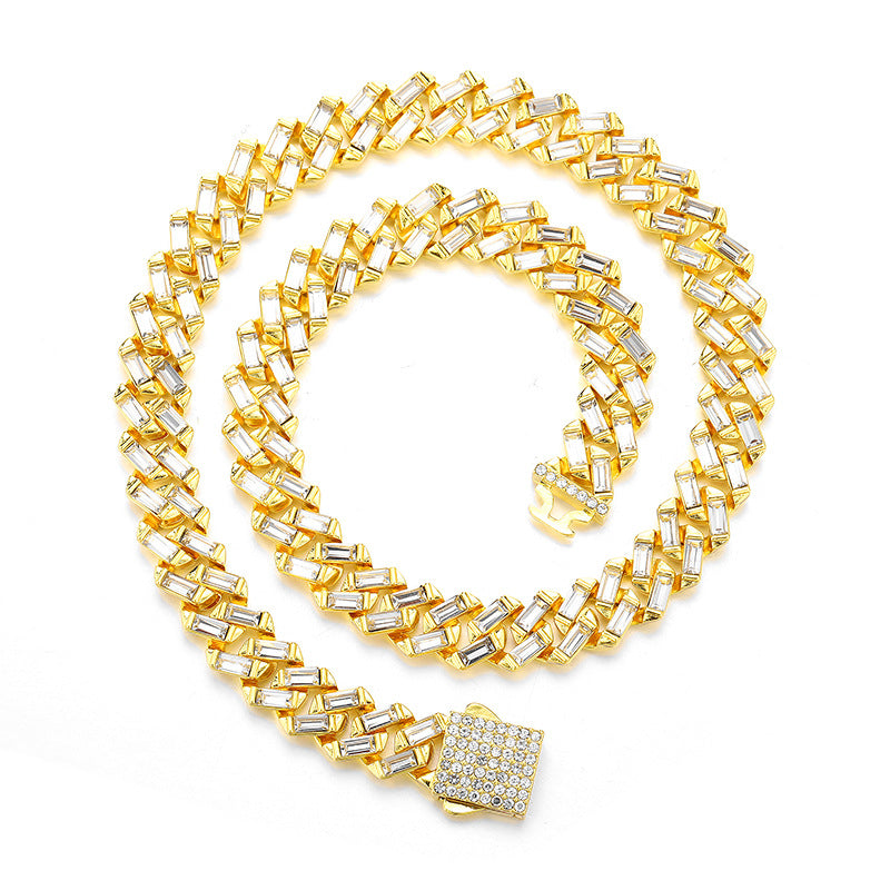 9mm Iced Cuban Chain Necklace – 18/20 Inch Hip Hop Link Chain