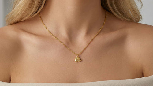 24K Gold Vermeil Elephant Pendant Necklace with Turquoise Eyes