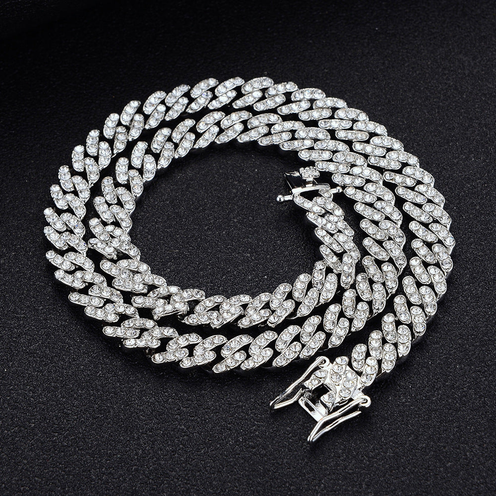 9mm Iced Cuban Chain Necklace – 18/20 Inch Hip Hop Link Chain
