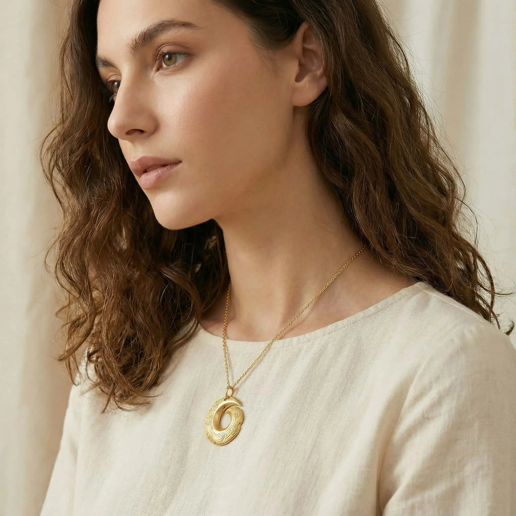 Spiral Good Fortune Rotating Pendant - 21K Gold Plated S925 Silver