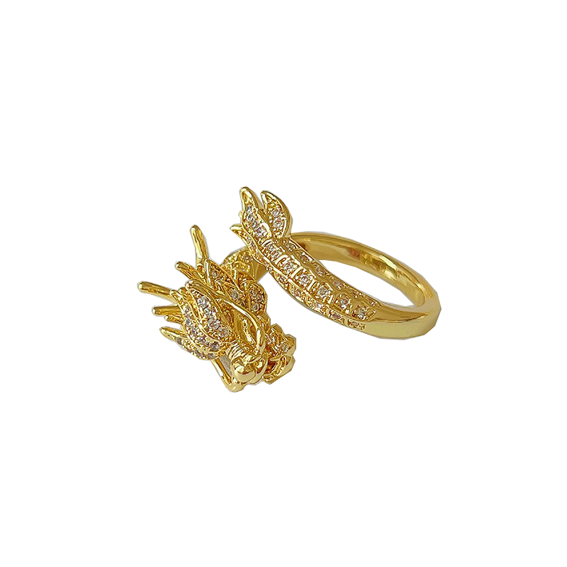 Gold Dragon Ring - Lucky Feng Shui Adjustable Jewelry
