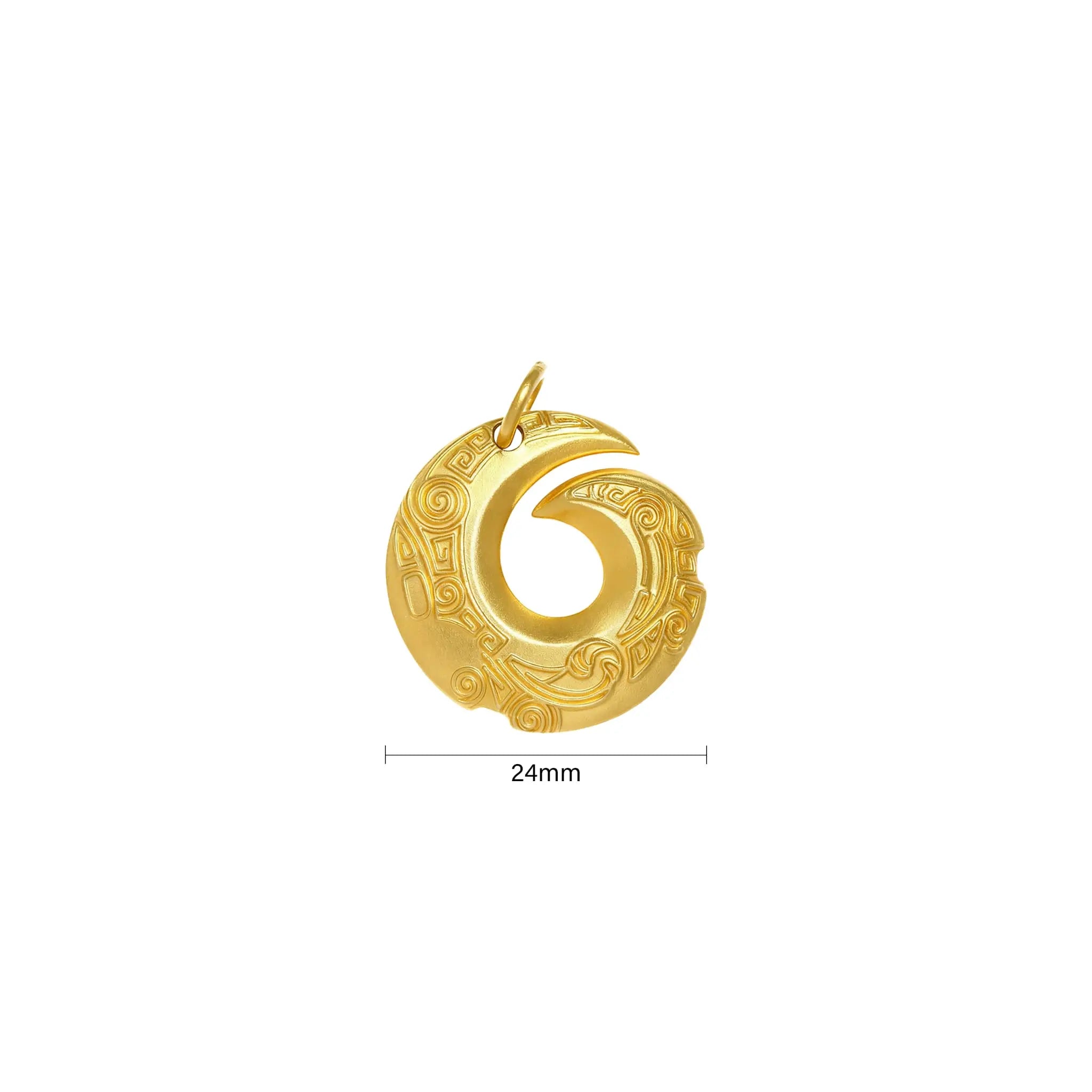 Spiral Good Fortune Rotating Pendant - 21K Gold Plated S925 Silver