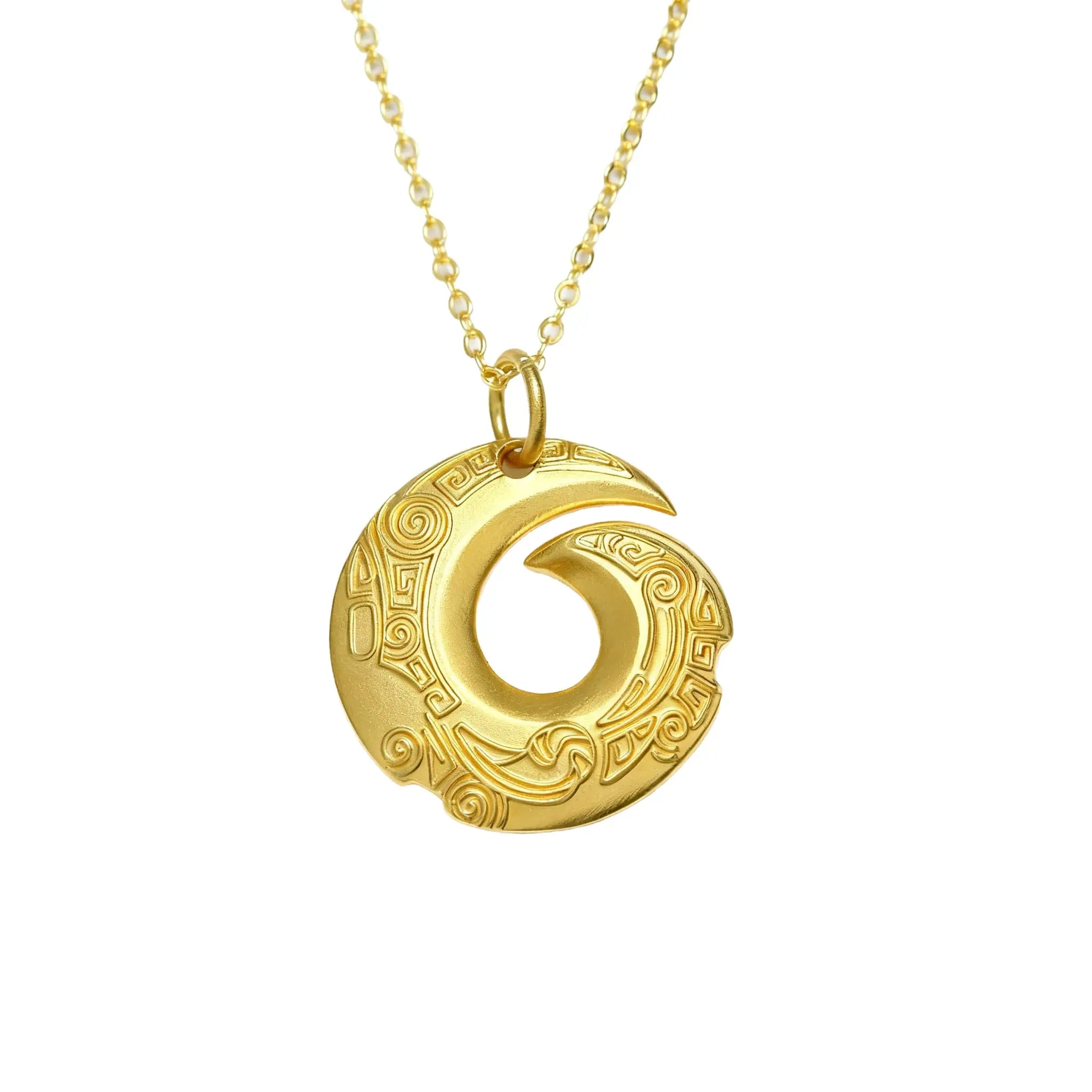 Spiral Good Fortune Rotating Pendant - 21K Gold Plated S925 Silver