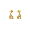 24K Pure Gold Vermeil Giraffe Stud Earrings in S925 Sterling Silver