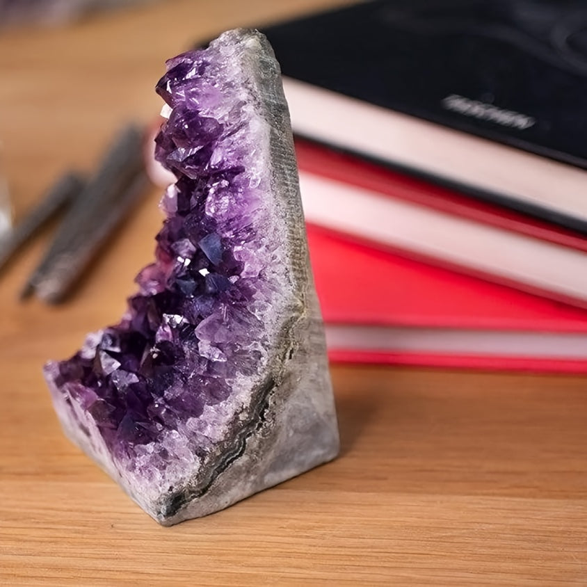 1pc Natural Amethyst Geode Cluster, Crystal Home Decor, Holiday Gifts - Christmas, Halloween, Easter, Hanukkah, Thanksgiving