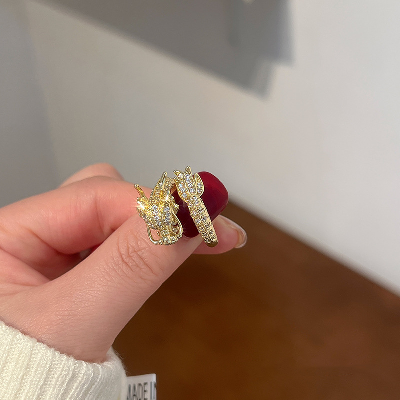 Gold Dragon Ring - Lucky Feng Shui Adjustable Jewelry