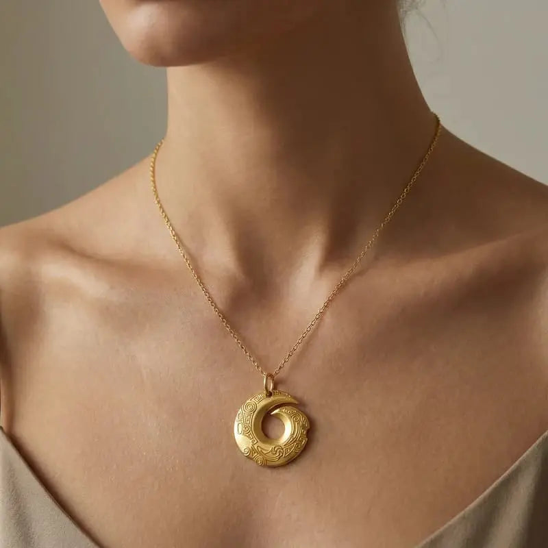 Spiral Good Fortune Rotating Pendant - 21K Gold Plated S925 Silver