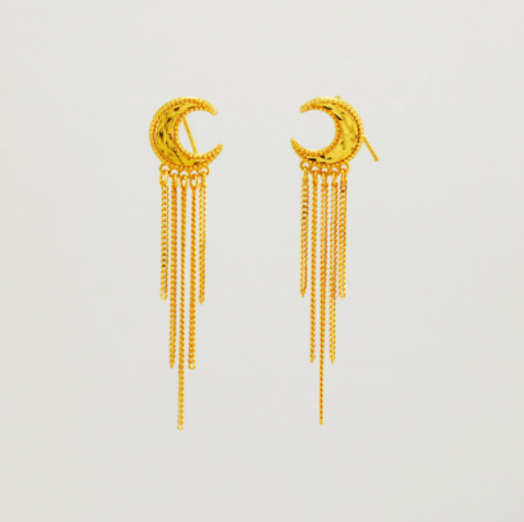 Moon Tassel Earrings